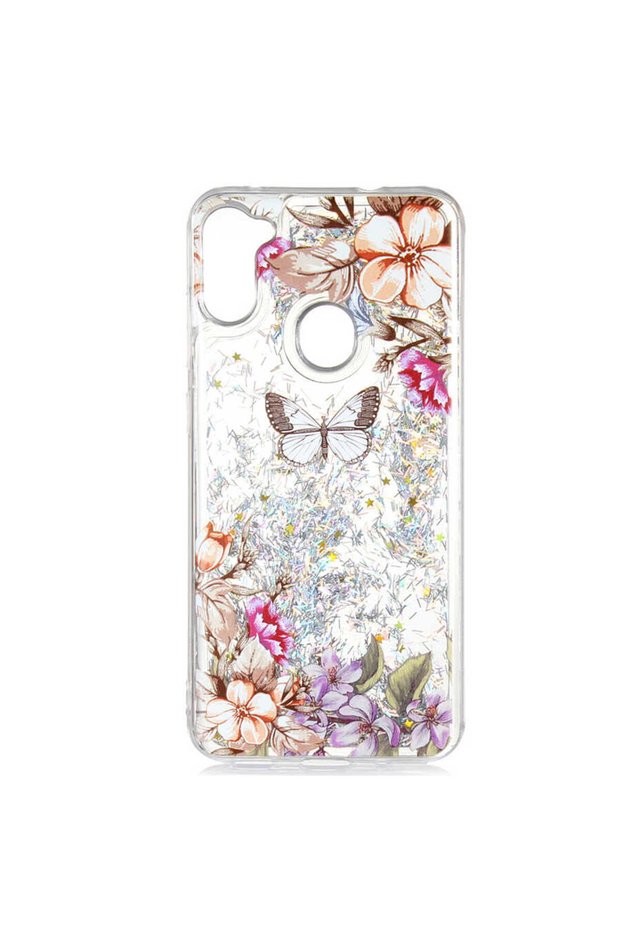 Patterned Glittery Fluid Liquid Silicone Case Compatible with Galaxy A11