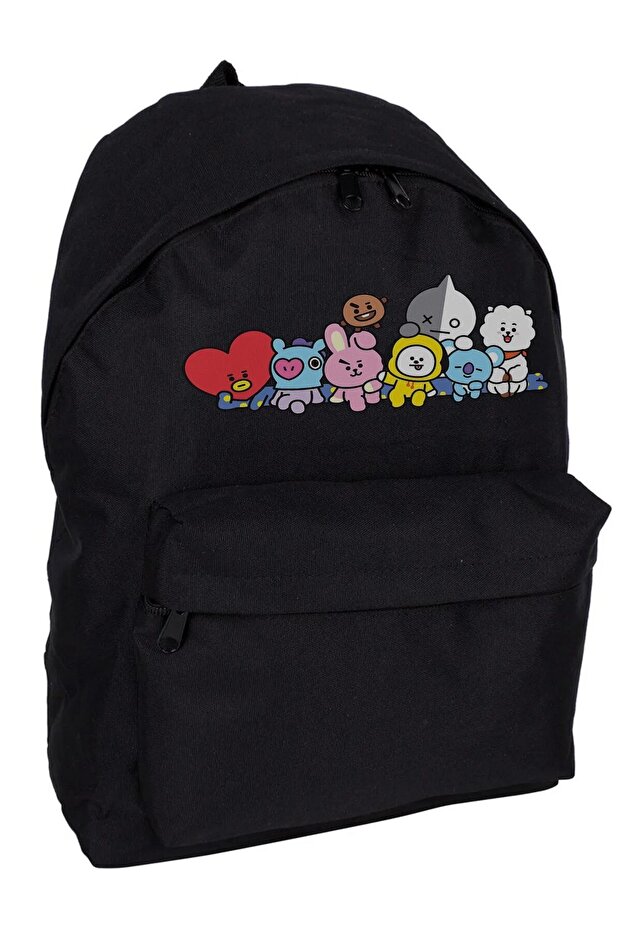 حقيبة ظهر مدرسية مطبوعة للجنسين من Bt21 مع زجاجة ماء
