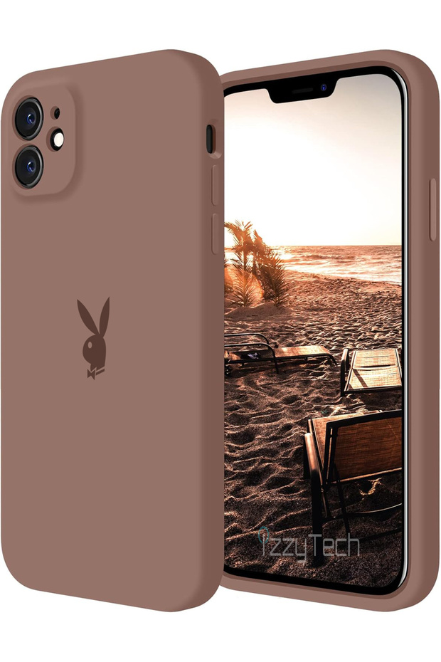 حامي كاميرا آيفون 11، شعار بلاي بوي، سطح داخلي مخملي، غطاء واقٍ ضد الصدمات - 1