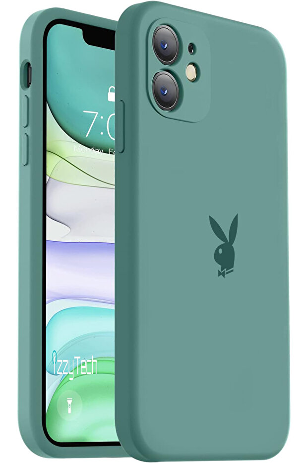 حامي كاميرا آيفون 11، شعار بلاي بوي، سطح داخلي مخملي، غطاء واقٍ ضد الصدمات - 1