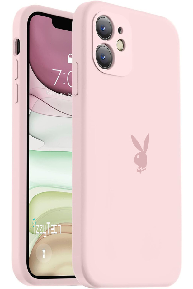 حامي كاميرا آيفون 11، شعار بلاي بوي، سطح داخلي مخملي، غطاء واقٍ ضد الصدمات - 1