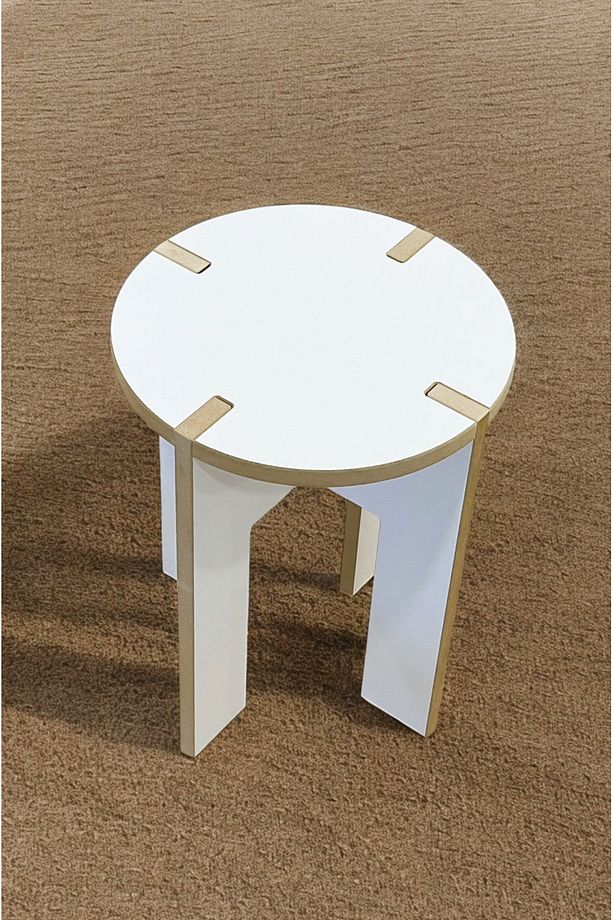 Minimalist MDF Demonte Tabure - Geçmeli Tasarım - Kolay montaj - 6