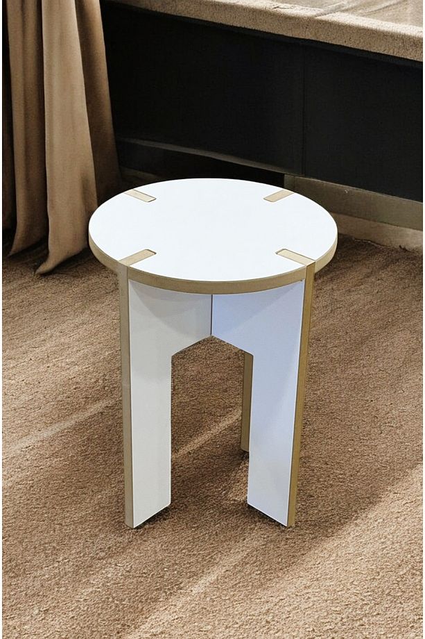 Minimalist MDF Demonte Tabure - Geçmeli Tasarım - Kolay montaj - 7
