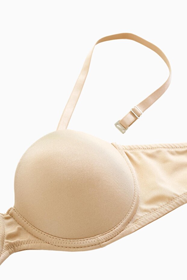Rosali Tak-Çıkar Askılı Straplez Mikro Sütyen - Push Up, Dolgulu - Basic - 2539 - Ten - 5