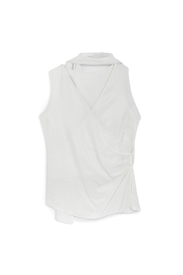 Şal Tasarımlı Bluz - 7