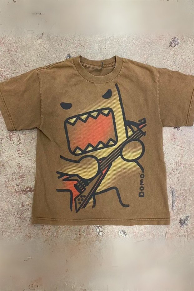 Brown Guitarist Caricature Unisex T-Shirt
