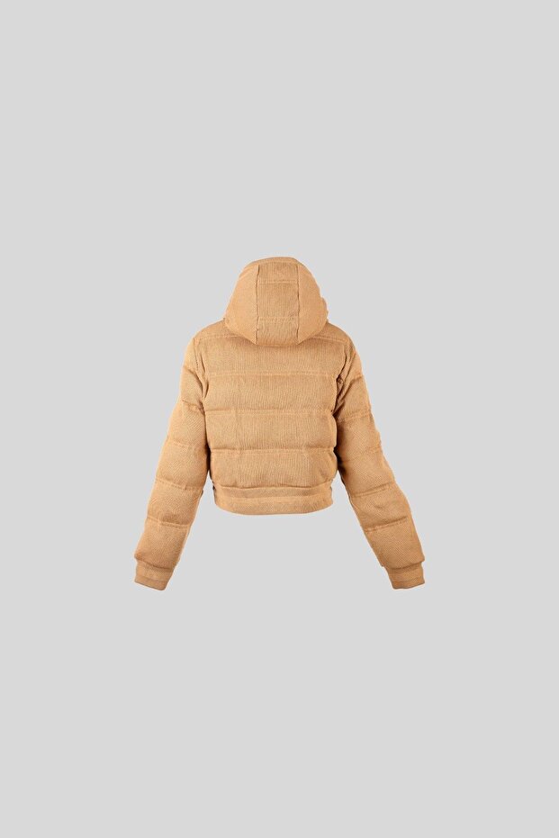 Kapitone Kadın Ceket Bej - 3