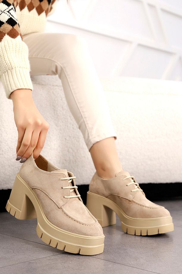 TYR 002 Yüksek Topuklu Bağcıklı Loafer - 1