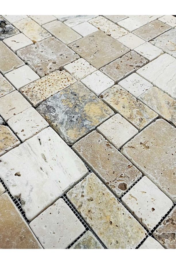 ROMAN PATTERN MIX TRAVERTEN ESKİTME MOZAİK - 5