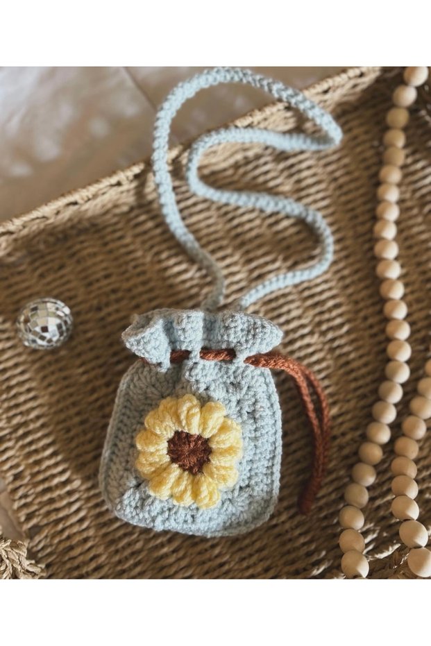 Papatya Children's Bag / Knitted Children's Bag /Pink Cute Children's Bag