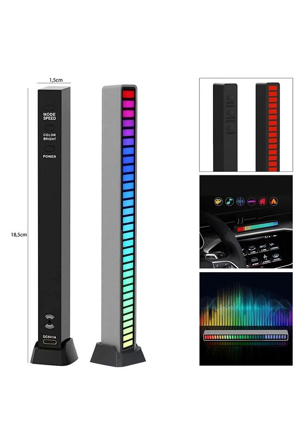 Rgb Ekolayzer Çubuk Spectrum-usb Den Çalışır-sese Duyarlı-8 Modlu(1 ADET) - 3