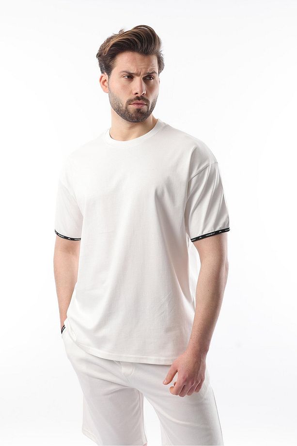 Ekru Basic Erkek Şort T-shirt Takımı E7307 - 4