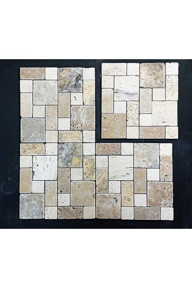 ROMAN PATTERN MIX TRAVERTEN ESKİTME MOZAİK - 6