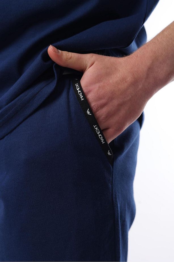 Lacivert Basic Erkek Şort T-shirt Takımı E7307 - 4
