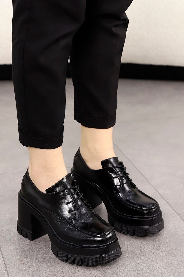 TYR 002 Yüksek Topuklu Bağcıklı Loafer - 2