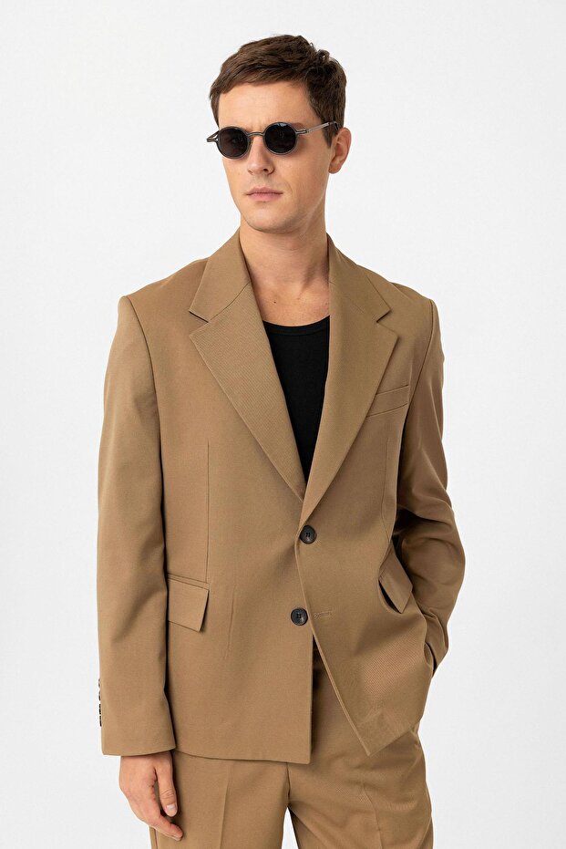 Relax Fit Double-Breasted Men's Blazer Jacket