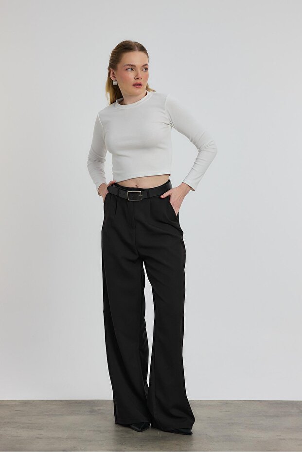 Crew Neck Blouse - Ecru Color - 2