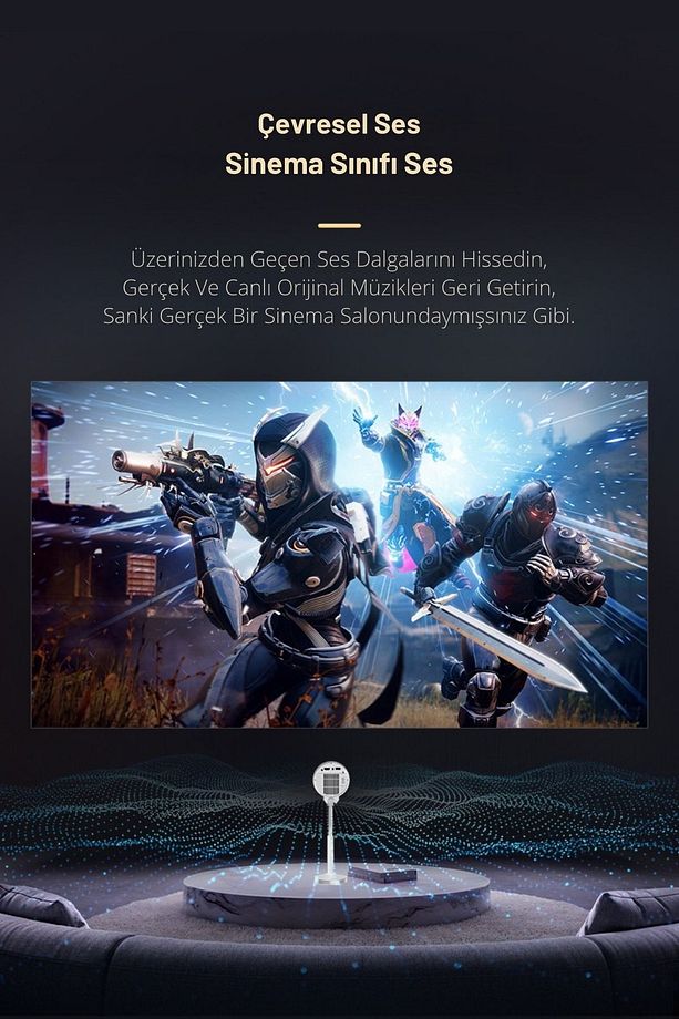 Ts 7 Tripodlu Upgrade Taşınabilir Android Sinema Projeksiyon Wifi Destekli Akıllı Projektör - 9