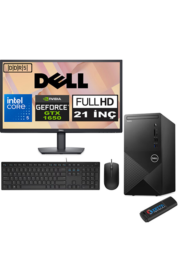 Vostro 3030 mt I5 12400 16GB Ddr5 2tb SSD 21.5" Fhd Ubuntu GTX1650-4GB 21N3030I5GTX1650U09+ZETTAUSB - 1