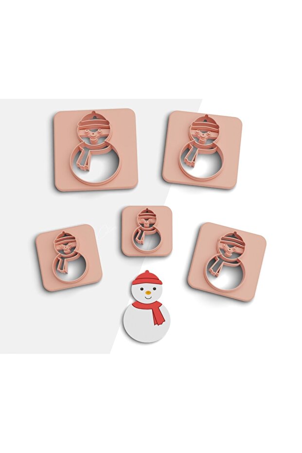 5 Size Snowman Polymer Clay Cutting Ceramic Mold - with Earring and Cookie Mold, No: 559