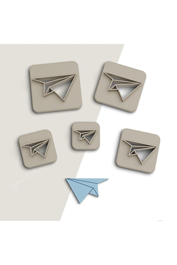 5 Size Paper Airplane Polymer Clay Cut - Earring and Necklace Mold, No: 418