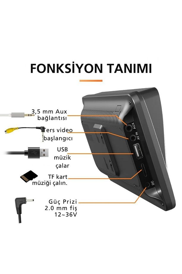 7İnç CarPlay&Android Auto Kablosuz Tak Çalıştır Multimedya Taşınır Apple Carplay MirrorLink - 5