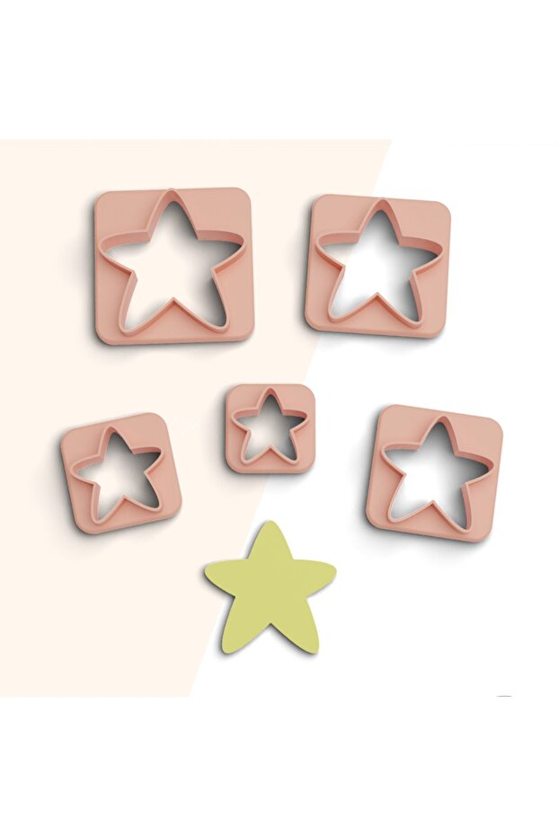 Star 5 Size Ceramic Polymer Cut Earrings and Ornament Mold - No:537