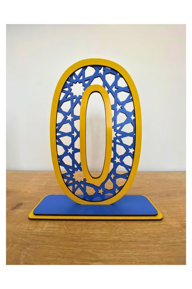 0 Year Old Birthday Table Decoration (F.Garden Themed Yellow-Dark Blue)