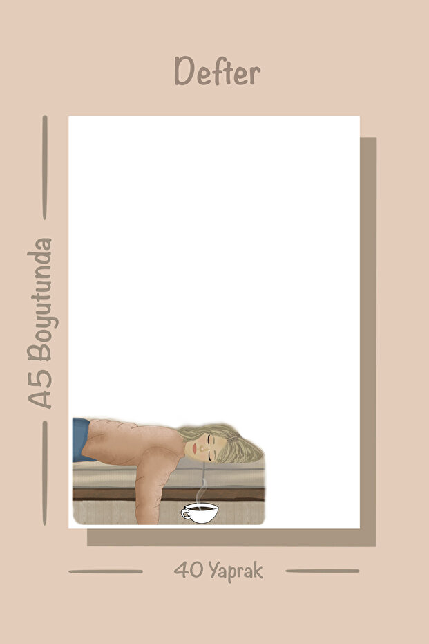 Sleep and Sofa Themed A5 Notepad - Check Pluck, Glue Memo Pad and No Line Notebook - 6