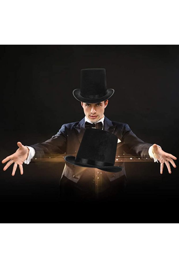 Black Color Ringmaster Magician Hat Top Hat for Adults