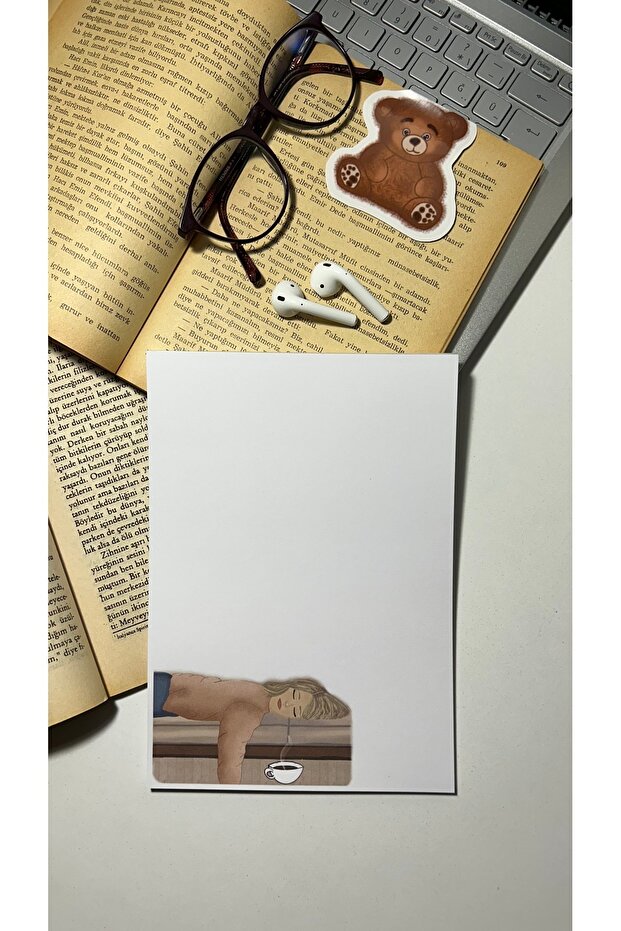 Sleep and Sofa Themed A5 Notepad - Check Pluck, Glue Memo Pad and No Line Notebook - 2