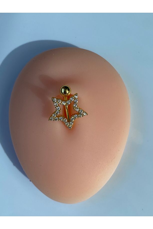 Yıldız Model Çelik Göbek Piercing - 2