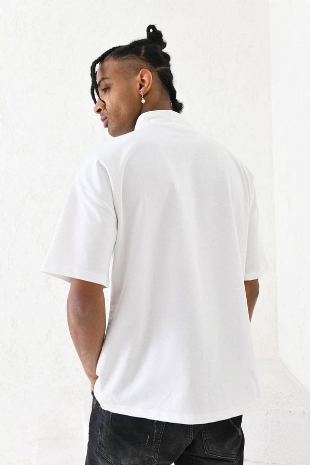 Fermuarlı Unisex Oversize Tshirt - 5