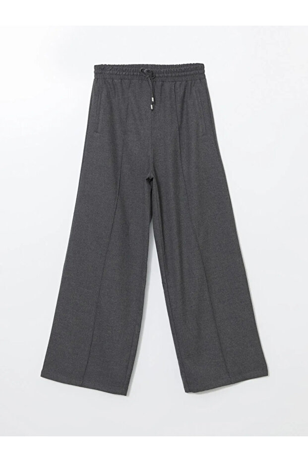 LCW Modest Antrasit Beli Lastikli Geniş Paça Kadın Pantolon - 3