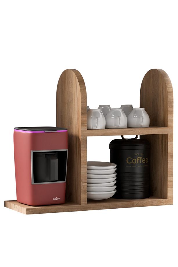 Kahve Makinesi Standı - Espresso ve Türk Kahvesi Bardaklık, Mutfak Rafı, Şık ve Dayanıklı Kahvelik - 4