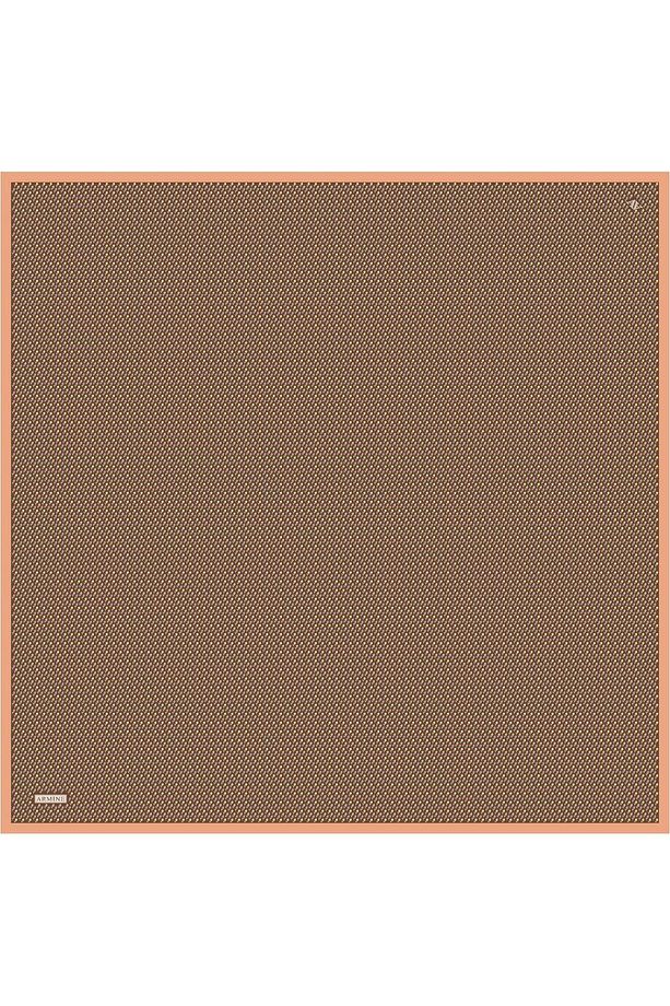 Desenli Saf Ipek Twill Eşarp 9307- 80 - 3
