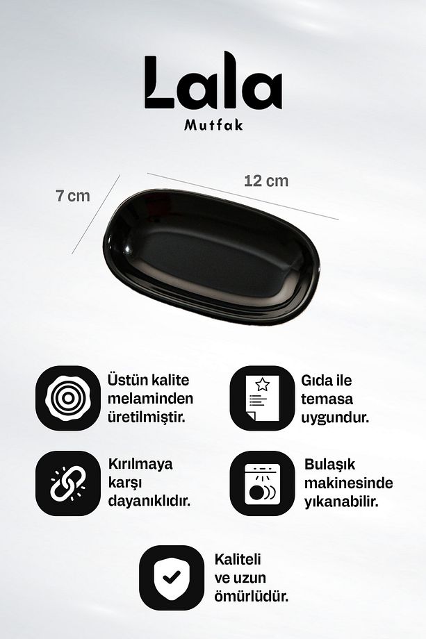 Gözde Küçük Kayık Tabak 6'lı (12X7 CM) - Kırılmaya Dayanıklı Kahvaltı, Çerezlik Ve Sunum Tabağı - 4