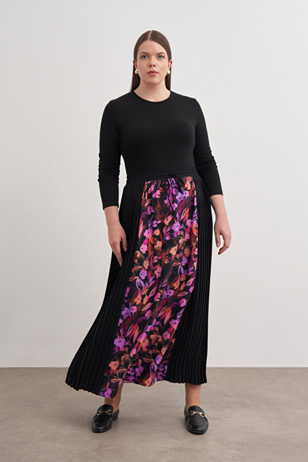 Piliseli Garnili Desenli Etek - 2