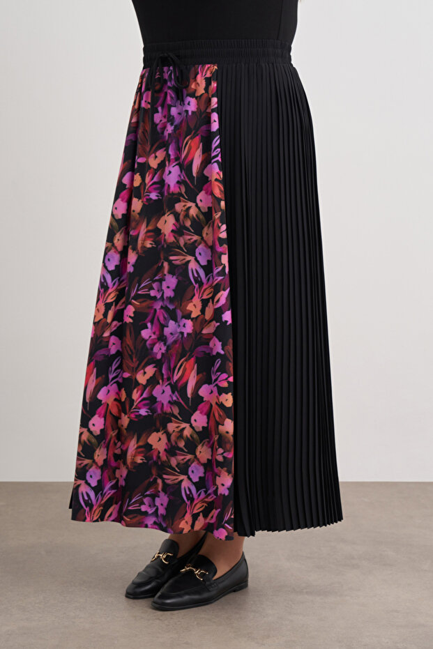 Piliseli Garnili Desenli Etek - 4