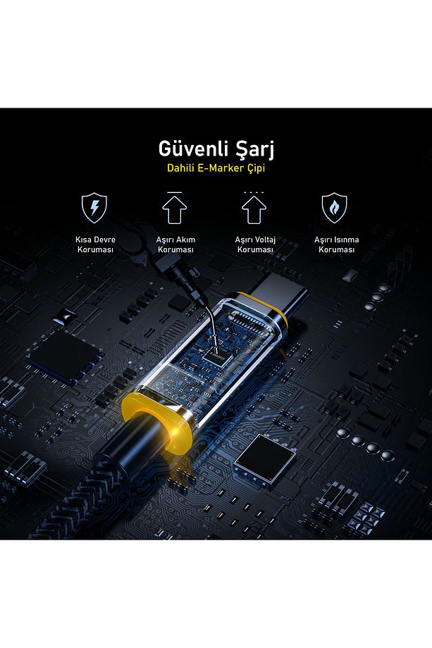 Magline Type-c To Type-c 140w Pd3.1 Led Ekranlı Örgülü 1.2m Süper Hızlı Şarj Ve Data Kablosu - 5