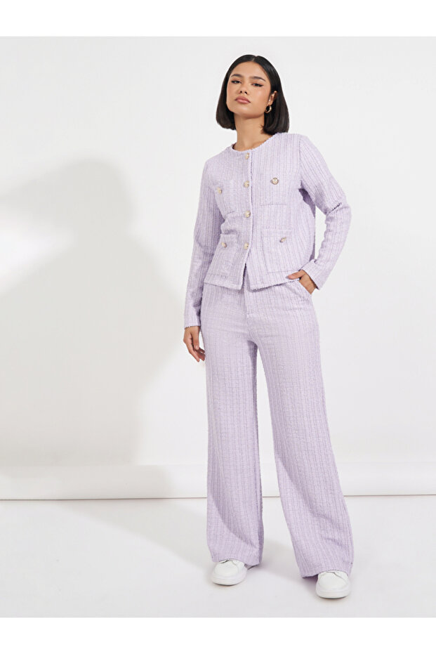 Tweed Buttoned Jacket & Tailored Trouser Co-Ords - 1