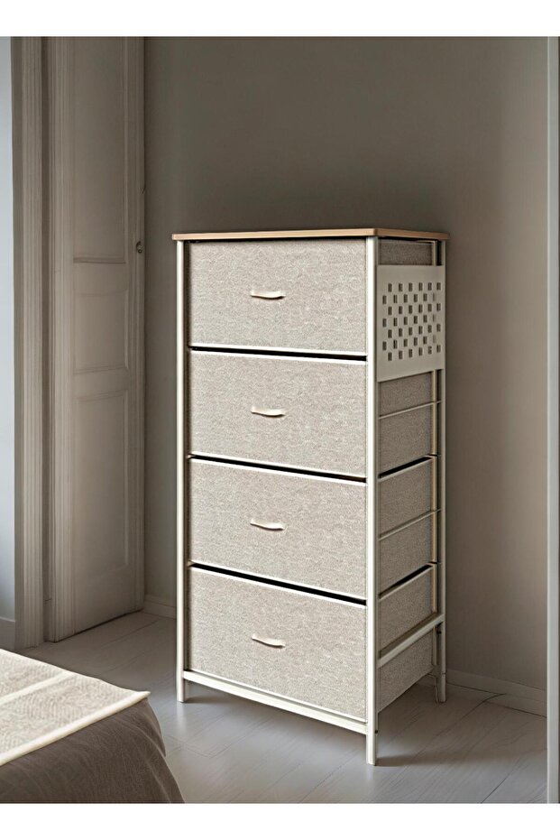 4-Layer Drawer Storage Cabinet Iron Frame Fabric Multi-Layer Storage Cabinet - 4