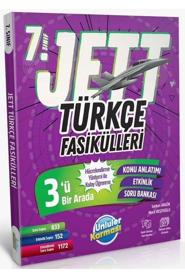 Ünlüler 7. Sınıf Türkçe Jett Soru Fasikülleri Ünlüler Yayınları - 1
