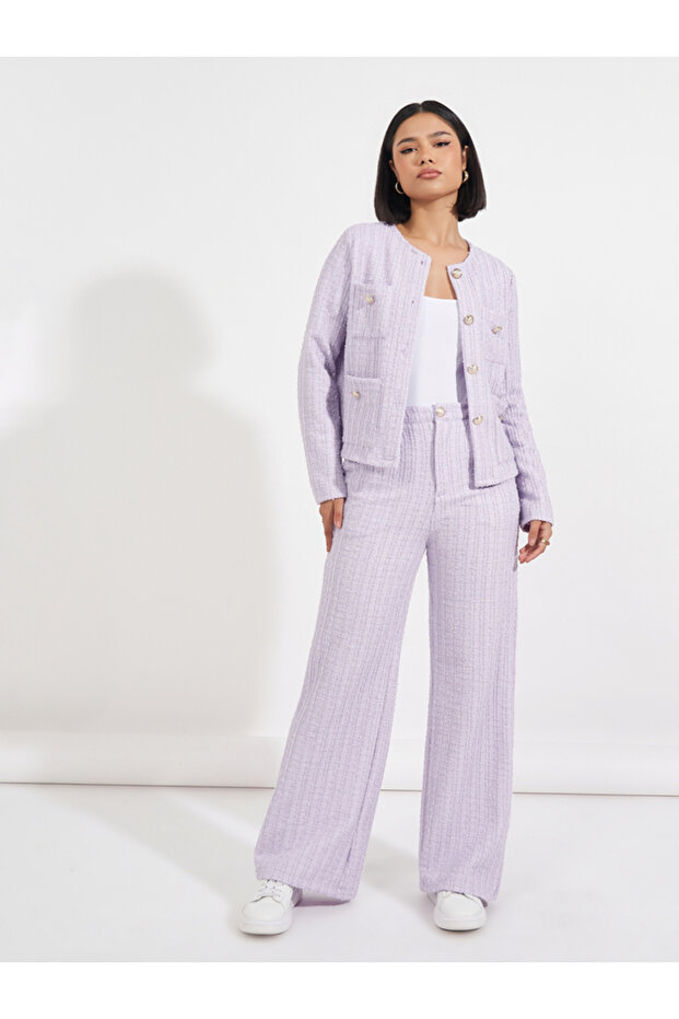 Tweed Buttoned Jacket & Tailored Trouser Co-Ords - 2