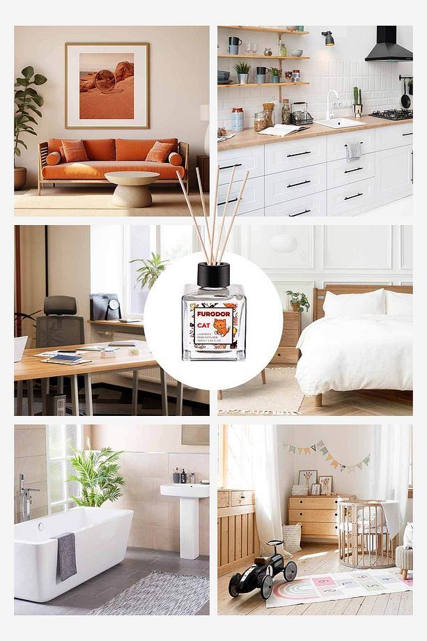 Kediler için Özel Lavanta Çubuklu Oda Kokusu Cat Lavender Reed Diffuser 100ml - 6