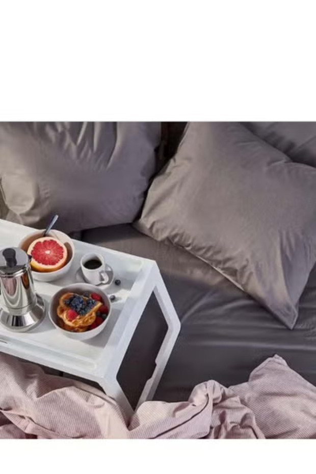 صينية سرير قابلة للطي لاستخدامات متعددة ابيض - 3