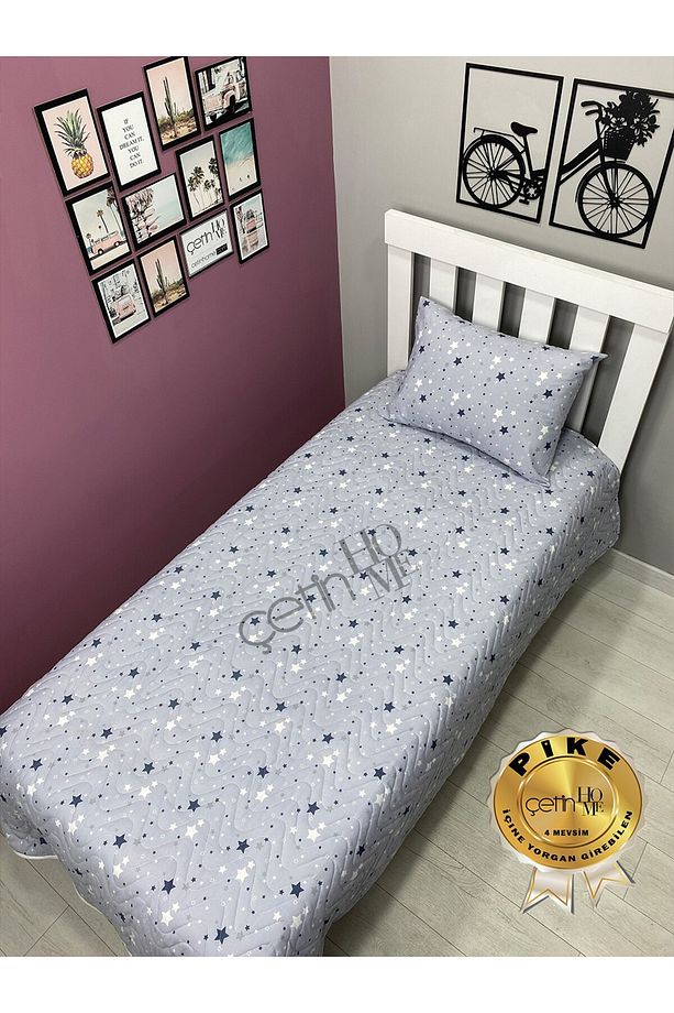 Çetinhome Tek Kişilik Kapitone Pike Seti 4 Mevsim Galaksi - 1