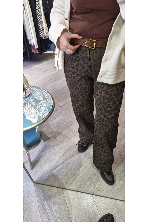 Leopard Pattern Jeans - 6