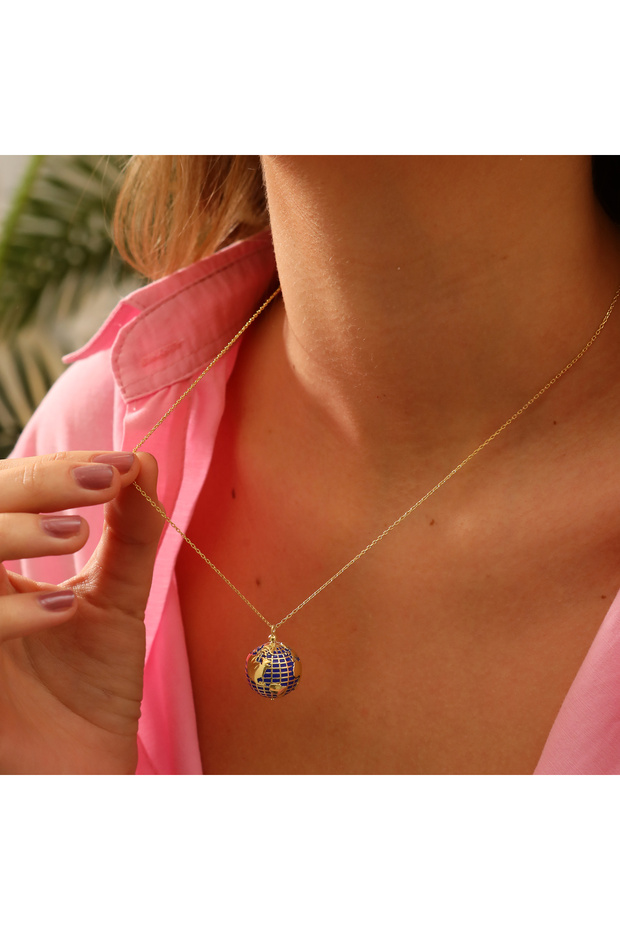 MİNELİ DÜNYA KOLYE - 2