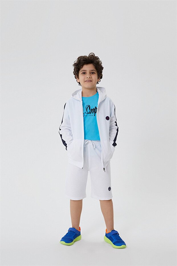 Boy's Leo Hooded Ferm.S-Shirt White 202 LCB241001